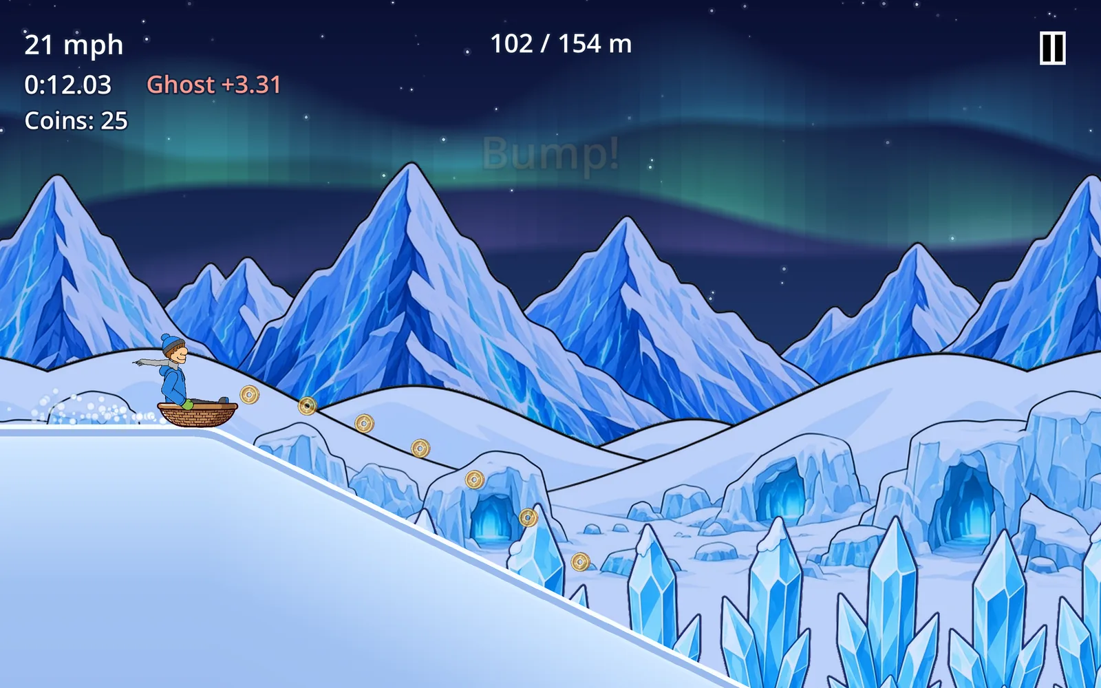 Riding Starlight Glide under the aurora
